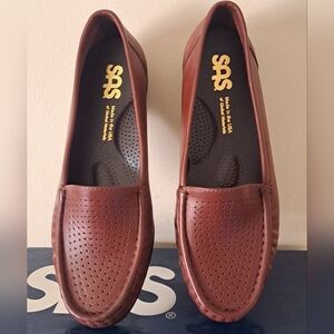 New Womens Loafers SAS Brown leather Shoes Size 6.5